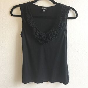 Express dream weight soft cotton ruffle front sleeveless tank witchy